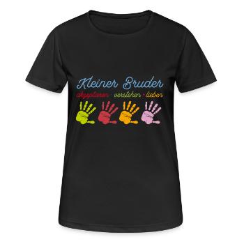 Kleiner Bruder T-Shirt - Frauen T-Shirt atmungsaktiv - Schwarz - Vorne - AI Model Female 172 light (172cm)
