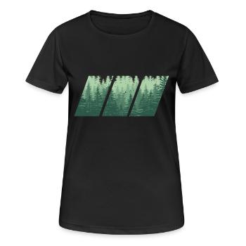 Wood - Frauen T-Shirt atmungsaktiv - Schwarz - Vorne - AI Model Female 172 light (172cm)