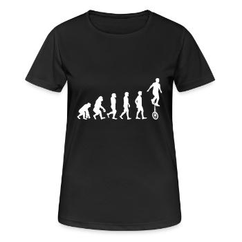 Evolution cadeau monocycle Monocycle monocycle - T-shirt respirant Femme - noir - Devant - AI Model Female 172 light (172cm)