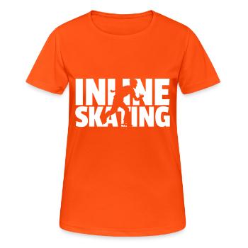 Rollerblades Roller Blades Gift Roller Blades - T-shirt respirant Femme - orange néon - Devant - AI Model Female 172 dark (172cm)