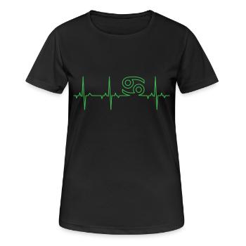 ECG Zodiac - Cancer - Women's Breathable T-Shirt - black - Front - AI Model Female 172 light (172cm)