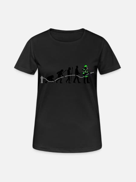 evolution_feuerwehrmann_032015_a_3c - Frauen T-Shirt atmungsaktiv - Schwarz