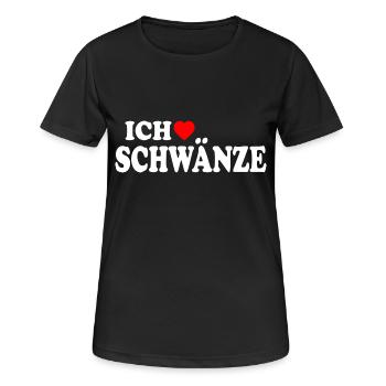 Ich liebe schwänze - Frauen T-Shirt atmungsaktiv - Schwarz - Vorne - AI Model Female 172 light (172cm)