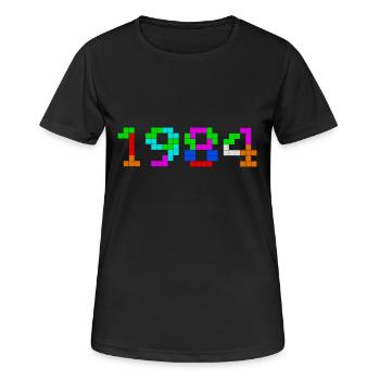 1984 - T-shirt respirant Femme - noir - Devant - AI Model Female 172 light (172cm)