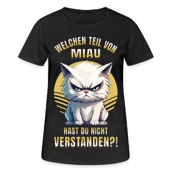 Cat, Grumpy, Grumpy, Grumpy, Meow, Funny - Women's Breathable T-Shirt - black - Front - AI Model Female 172 light (172cm)