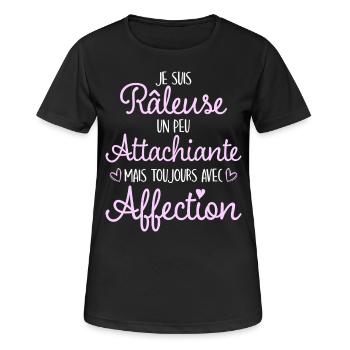 Madame Attachiante Humour Femme Raleuse - T-shirt respirant Femme - noir - Devant - AI Model Female 172 light (172cm)