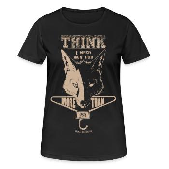 Ich brauche mein Fell mehr, als Sie - Frauen T-Shirt atmungsaktiv - Schwarz - Vorne - AI Model Female 172 light (172cm)