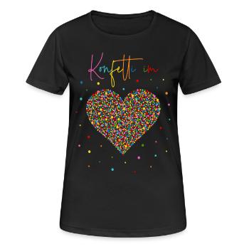 Konfetti im Herzen - Frauen T-Shirt atmungsaktiv - Schwarz - Vorne - AI Model Female 172 light (172cm)