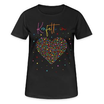 Konfetti im Herzen - Frauen T-Shirt atmungsaktiv - Schwarz - Vorne - AI Model Female 172 light (172cm)