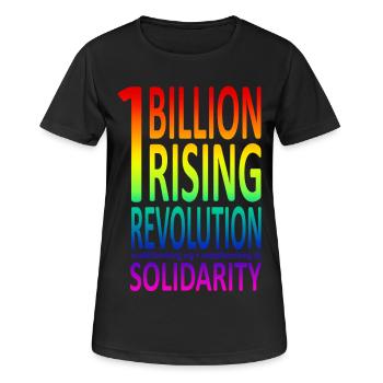 OneBillionRising Rainbow - Frauen T-Shirt atmungsaktiv - Schwarz - Vorne - AI Model Female 172 light (172cm)