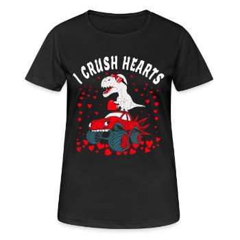 Valentines Day Monster Truck kids I Crush Hearts - Women's Breathable T-Shirt - black - Front - AI Model Female 172 light (172cm)