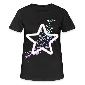 Stars star glitter kids motif baby pastel - Women's Breathable T-Shirt - black - Front - AI Model Female 172 light (172cm)