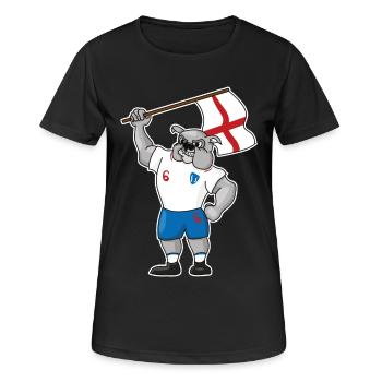 ANGLETERRE Football Britain Football Bulldog Bulldog - T-shirt respirant Femme - noir - Devant - AI Model Female 172 light (172cm)