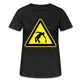Vorsicht Betrunken - Frauen T-Shirt atmungsaktiv - Schwarz - Vorne - AI Model Female 172 light (172cm)
