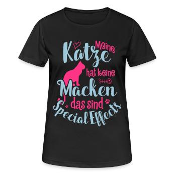 Katze Special Effects, keine Macken - Frauen T-Shirt atmungsaktiv - Schwarz - Vorne - AI Model Female 172 light (172cm)