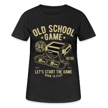 Old School Game Videogame Gaming Retro Vintage - Frauen T-Shirt atmungsaktiv - Schwarz - Vorne - AI Model Female 172 light (172cm)