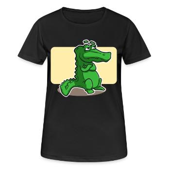 crocodile doux - T-shirt respirant Femme - noir - Devant - AI Model Female 172 light (172cm)