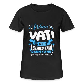 Wenn VATI es nicht reparieren kann Lustiger Spruch - Frauen T-Shirt atmungsaktiv - Schwarz - Vorne - AI Model Female 172 light (172cm)