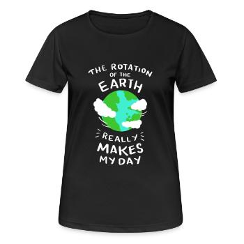 Earth rotation teacher teacher graduation gift - Women's Breathable T-Shirt - black - Front - AI Model Female 172 light (172cm)