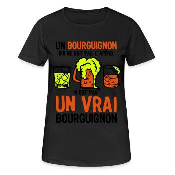 Burgundischen Aperitif trinken Alkohol nicht wahr - Frauen T-Shirt atmungsaktiv - Schwarz - Vorne - AI Model Female 172 light (172cm)