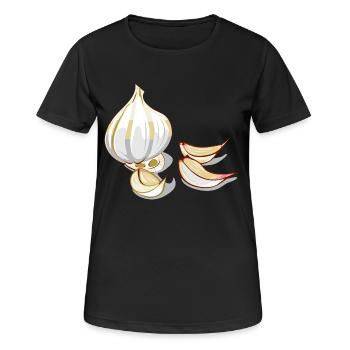 knoblauch garlic veggie gemuese vegetables5 - Frauen T-Shirt atmungsaktiv - Schwarz - Vorne - AI Model Female 172 light (172cm)