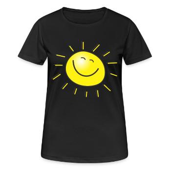 soleil arc-en-ciel nuages soleil météo cloud50 - T-shirt respirant Femme - noir - Devant - AI Model Female 172 light (172cm)