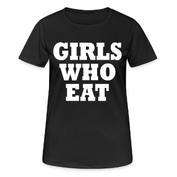 Girls who eat - Frauen T-Shirt atmungsaktiv - Schwarz - Vorne - AI Model Female 172 light (172cm)
