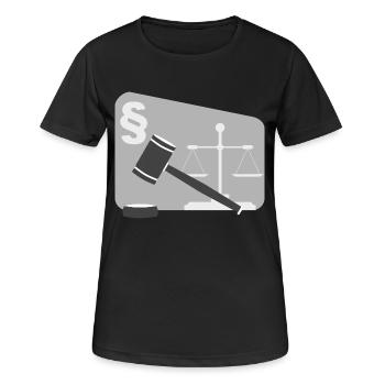 rechtsanwalt anwalt lawyer judge richter law justi - Frauen T-Shirt atmungsaktiv - Schwarz - Vorne - AI Model Female 172 light (172cm)