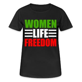 Women life freedom - Women's Breathable T-Shirt - black - Front - AI Model Female 172 light (172cm)