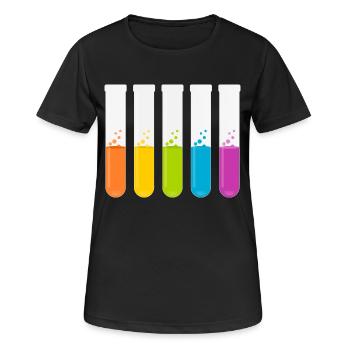 reagenzglas flask tube experiment chemistry chemie - T-shirt respirant Femme - noir - Devant - AI Model Female 172 light (172cm)