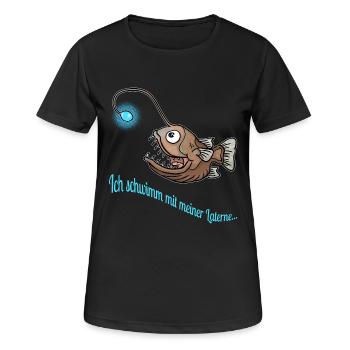 Anglerfisch - Frauen T-Shirt atmungsaktiv - Schwarz - Vorne - AI Model Female 172 light (172cm)