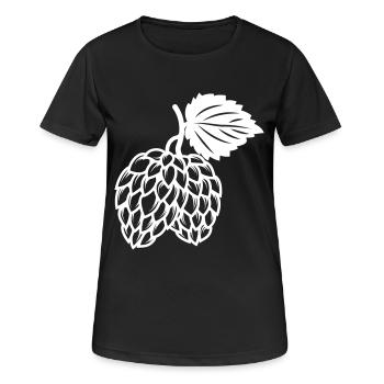 hopfen symbol icon bier malz gerste - Frauen T-Shirt atmungsaktiv - Schwarz - Vorne - AI Model Female 172 light (172cm)