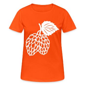 hopfen symbol icon bier malz gerste - Frauen T-Shirt atmungsaktiv - Neonorange - Vorne - AI Model Female 172 dark (172cm)