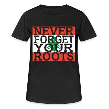 never forget roots home Libanon - Frauen T-Shirt atmungsaktiv - Schwarz - Vorne - AI Model Female 172 light (172cm)