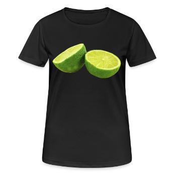 citron lime citron veggie Veggie agrumes - T-shirt respirant Femme - noir - Devant - AI Model Female 172 light (172cm)