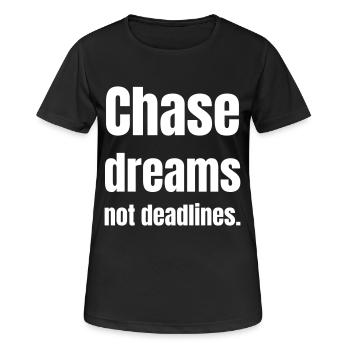 Chase rêve, pas de dates limites - T-shirt respirant Femme - noir - Devant - AI Model Female 172 light (172cm)