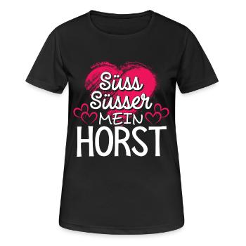HORST - süss - Frauen T-Shirt atmungsaktiv - Schwarz - Vorne - AI Model Female 172 light (172cm)