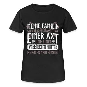 Wikinger - Thor - Frauen T-Shirt atmungsaktiv - Schwarz - Vorne - AI Model Female 172 light (172cm)