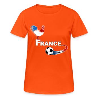 football france 08 - T-shirt respirant Femme - orange néon - Devant - AI Model Female 172 dark (172cm)