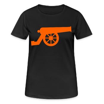 Kanone - Frauen T-Shirt atmungsaktiv - Schwarz - Vorne - AI Model Female 172 light (172cm)