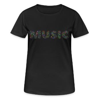 Music - Women's Breathable T-Shirt - black - Front - AI Model Female 172 light (172cm)