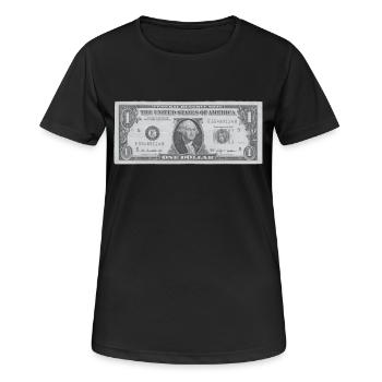 1 dollar - T-shirt respirant Femme - noir - Devant - AI Model Female 172 light (172cm)