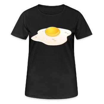 Spiegelei Frühstück - Frauen T-Shirt atmungsaktiv - Schwarz - Vorne - AI Model Female 172 light (172cm)