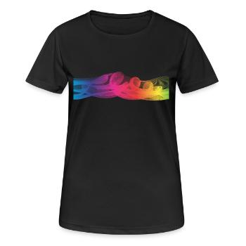 Bunte Farben - Frauen T-Shirt atmungsaktiv - Schwarz - Vorne - AI Model Female 172 light (172cm)