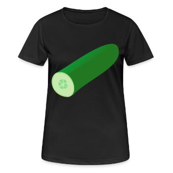 gurken cucumber cucumbers veggie gemuese vegetable - Frauen T-Shirt atmungsaktiv - Schwarz - Vorne - AI Model Female 172 light (172cm)