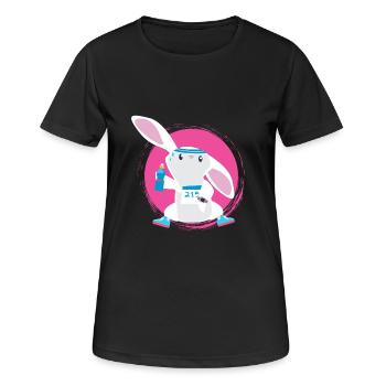 T-Shirt Lapin Marathon - T-shirt respirant Femme - noir - Devant - AI Model Female 172 light (172cm)