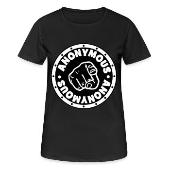 # # # # ANONYMOUS - Women's Breathable T-Shirt - black - Front - AI Model Female 172 light (172cm)