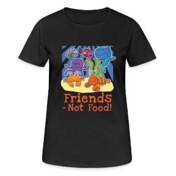 Friends - Not Food! - Frauen T-Shirt atmungsaktiv - Schwarz - Vorne - AI Model Female 172 light (172cm)