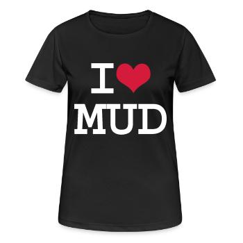 I Herz-Schlamm - Frauen T-Shirt atmungsaktiv - Schwarz - Vorne - AI Model Female 172 light (172cm)