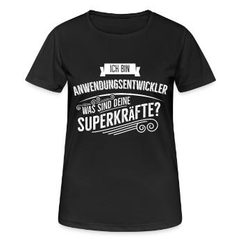 Anwendungsentwickler - Frauen T-Shirt atmungsaktiv - Schwarz - Vorne - AI Model Female 172 light (172cm)